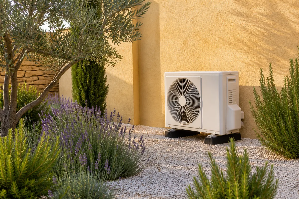 Cacher une unité extérieure de climatisation avec des plantes